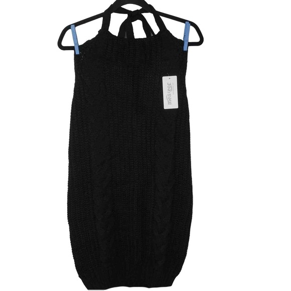 Boutique Sweaters - Measeor Sweater Womens Medium Halter Neck Tie‎ Low Back Black Lightweight NWT